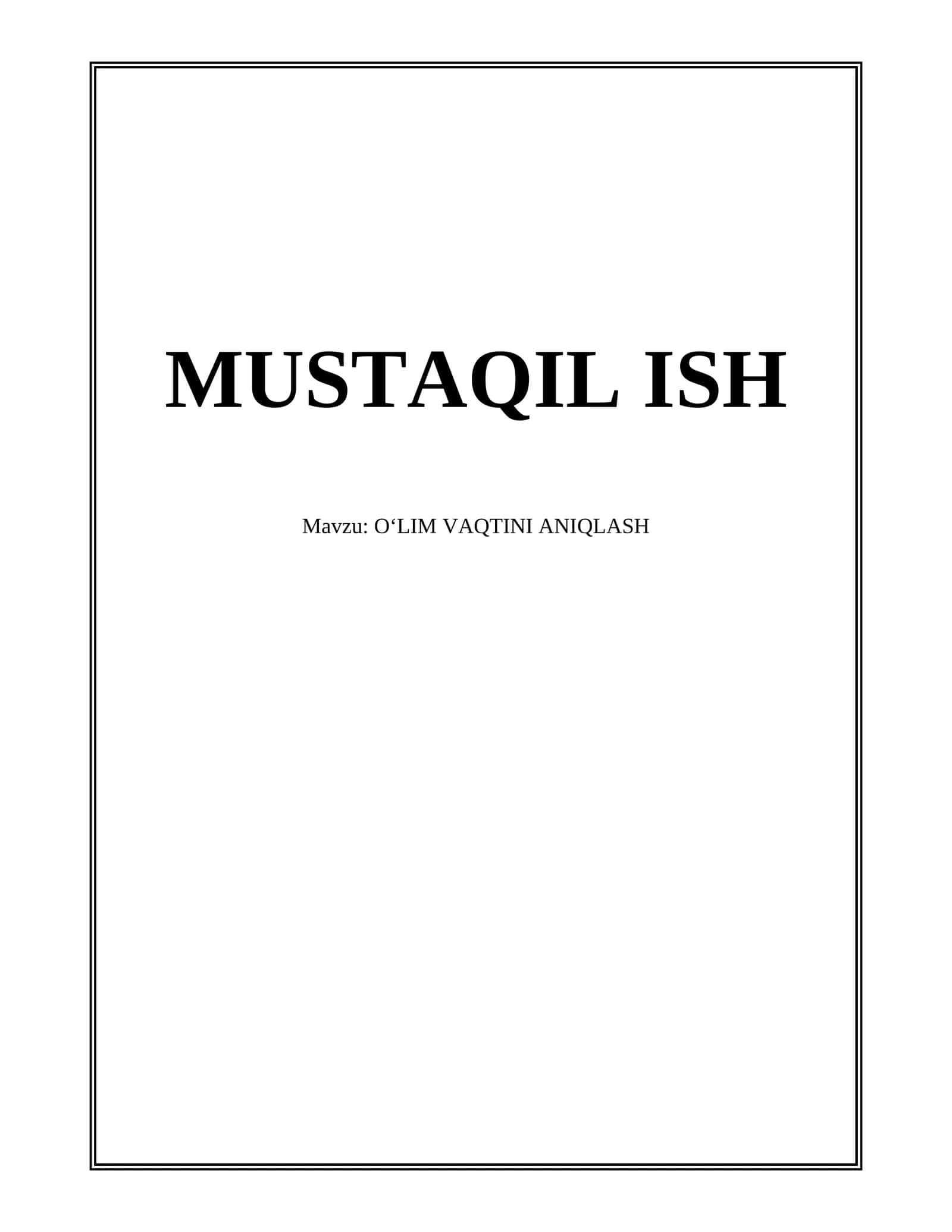 Oʻlim vaqtini aniqlash