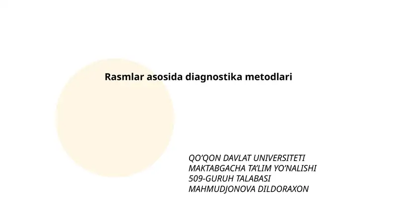 Rasmlar asosida diagnostika metodlari