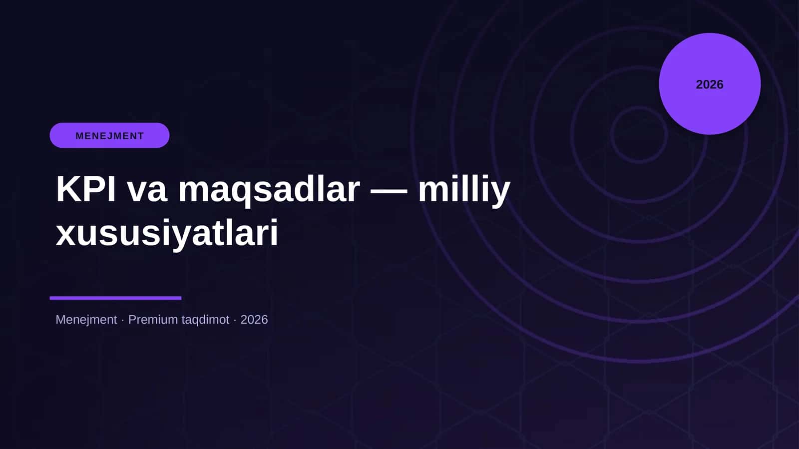 KPI va maqsadlar — milliy xususiyatlari