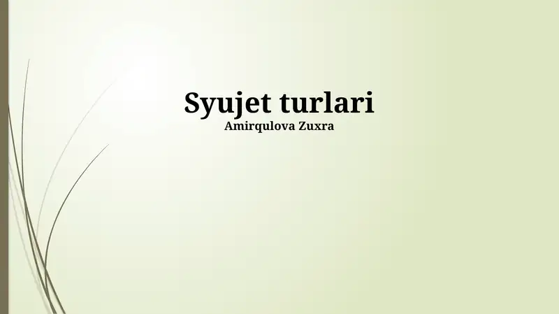 Syujet turlari
