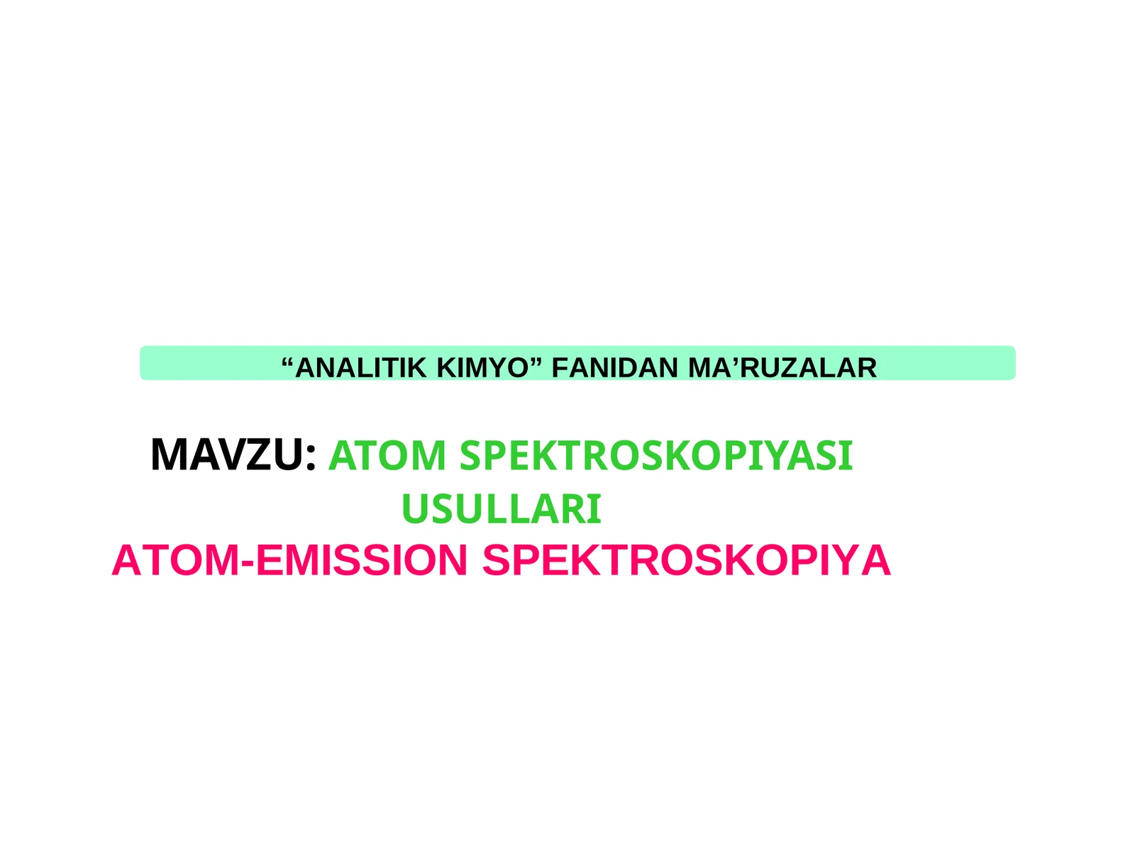 ATOM-EMISSION SPEKTROSKOPIYA