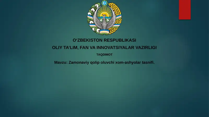 Zamonaviy qoliplash materiallarining tasnifi