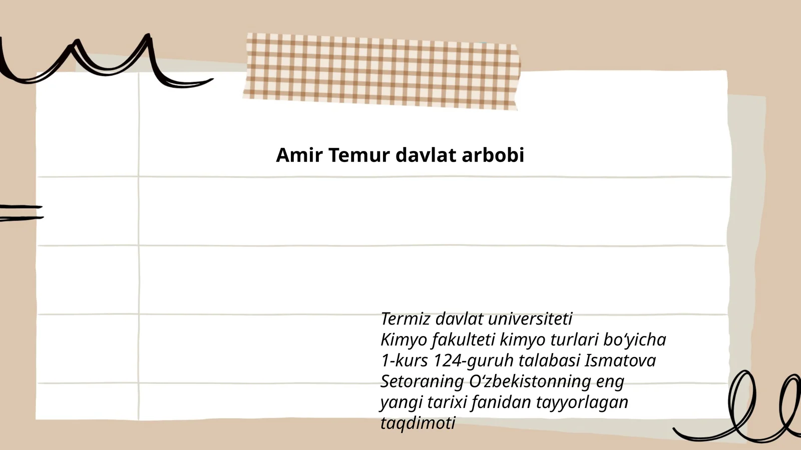 Oʻzbekistonning eng yangi tarixi fanidan taqdimot