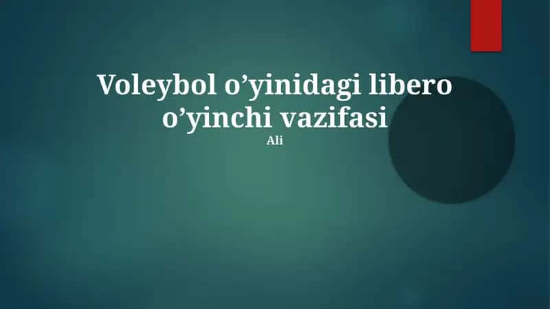 Voleybol o’yinidagi libero o’yinchi vazifasi