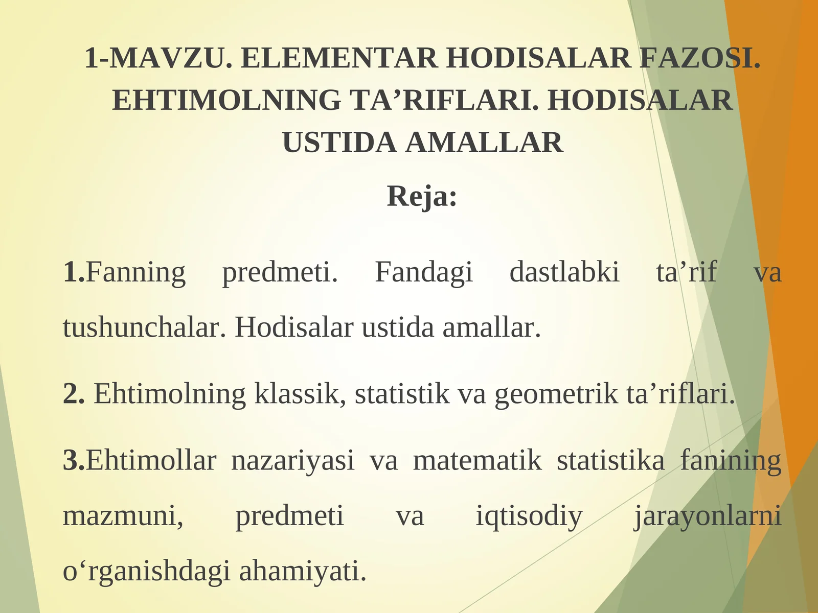 ELEMENTAR HODISALAR FAZOSI