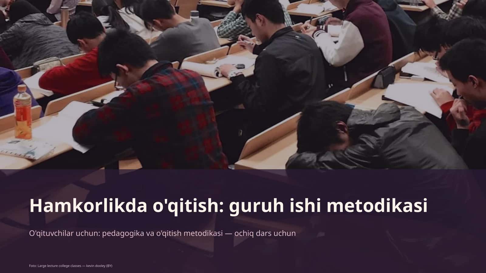 Hamkorlikda o'qitish: guruh ishi metodikasi