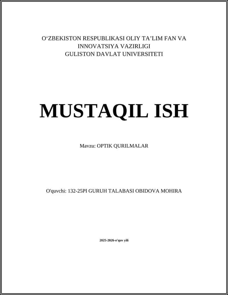 OPTIK QURILMALAR