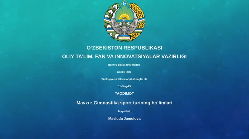 Gimnastika sport turining boʻlimlari