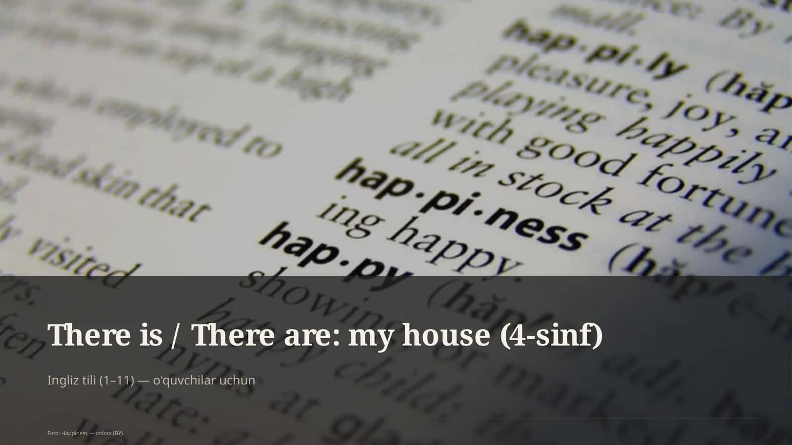 There is / There are: my house (4-sinf)