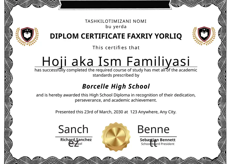 Faxriy yorliq shablon PowerPoint