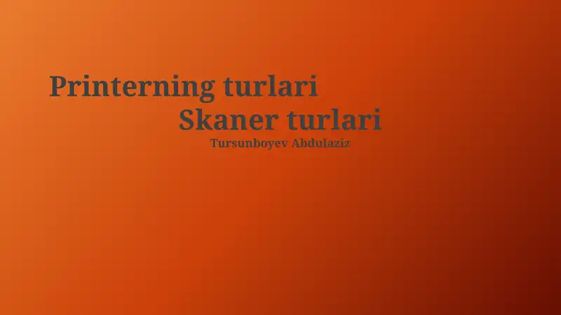 Printer turlari