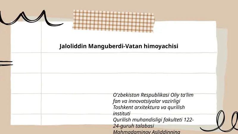 O'zbekistonning eng yangi tarixi fanidan mustaqil ishi