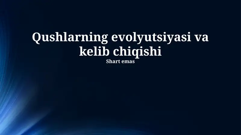 Qushlarning evolyutsiyasi va kelib chiqishi