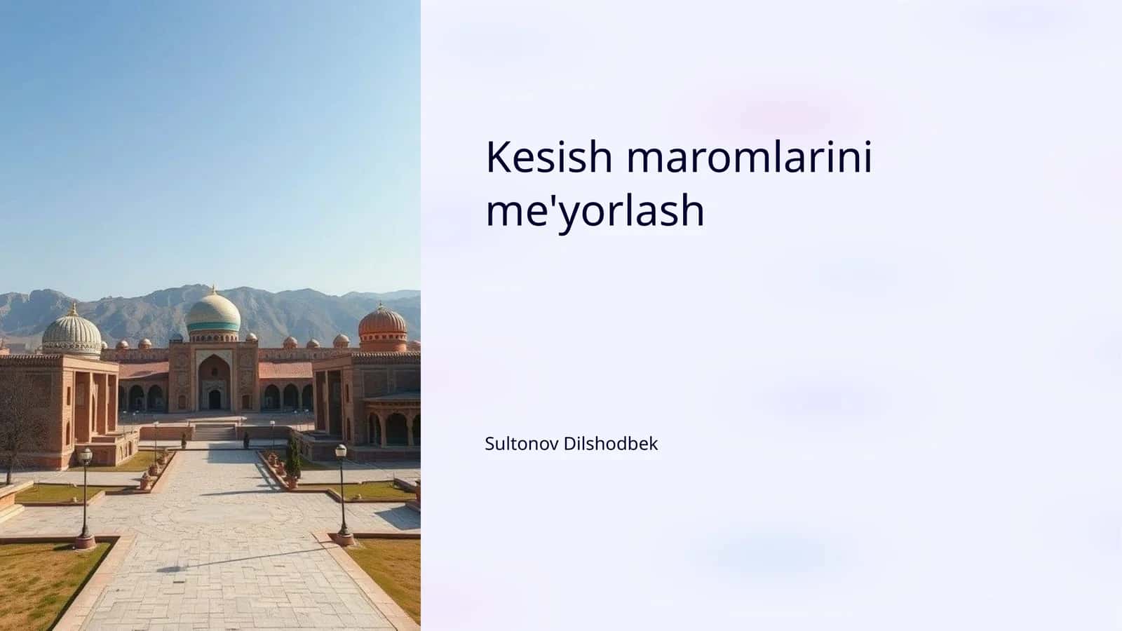 Kesish maromlarini me'yorlash