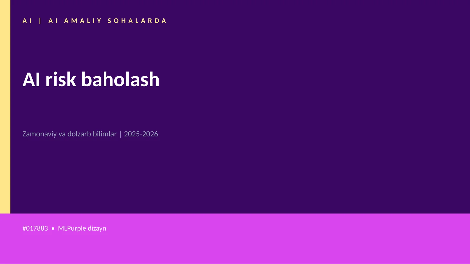 AI AMALIY SOHALARDA