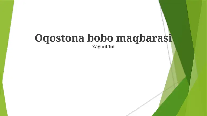 Oqostona Bobo maqbarasi