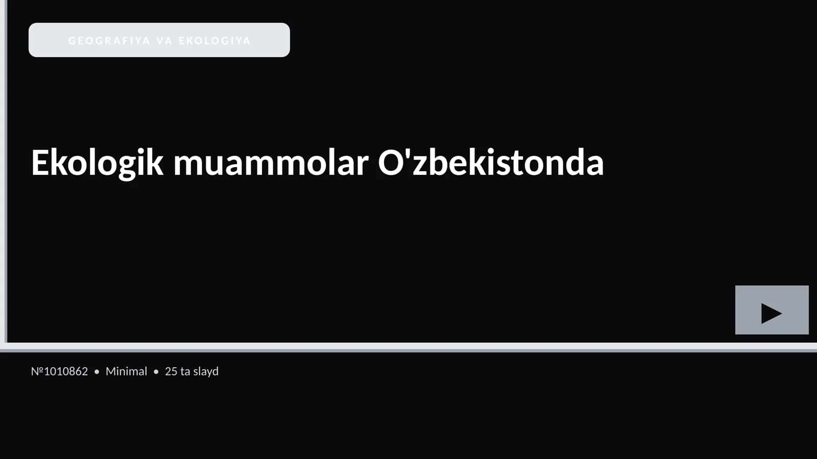 Ekologik muammolar O'zbekistonda