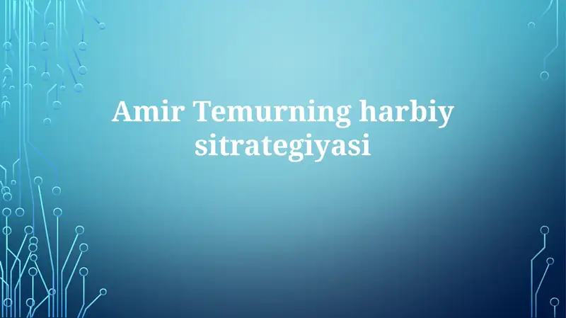 Temurning Harbiy Strategiyasi