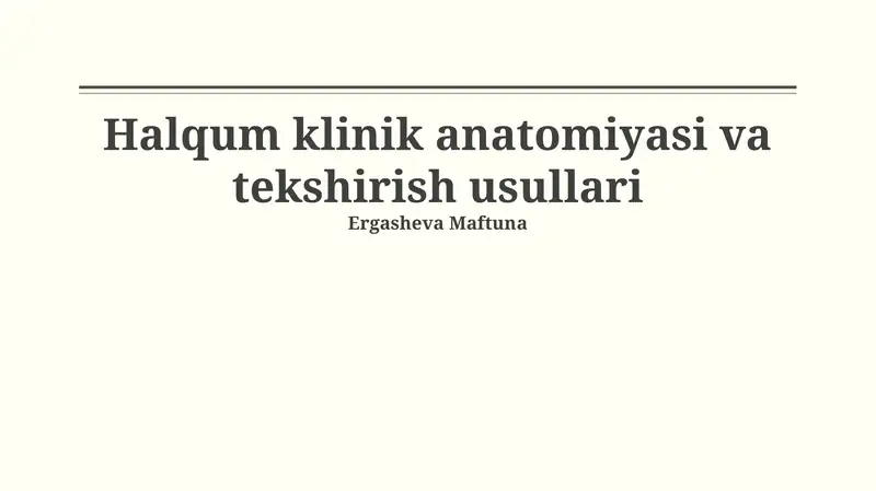 Orofaringoskopiya