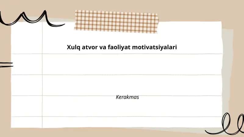 Xulq atvor va faoliyat motivatsiyalari