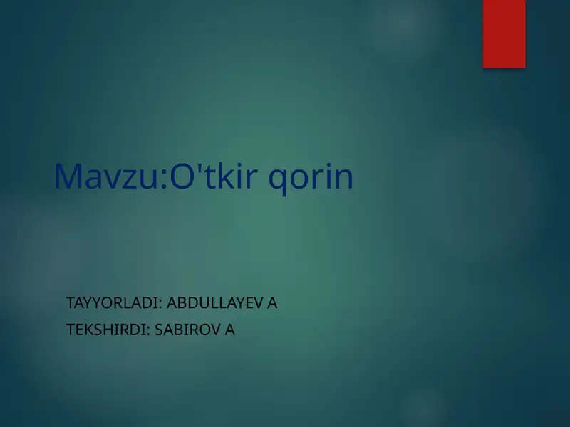 O'tkir qorin