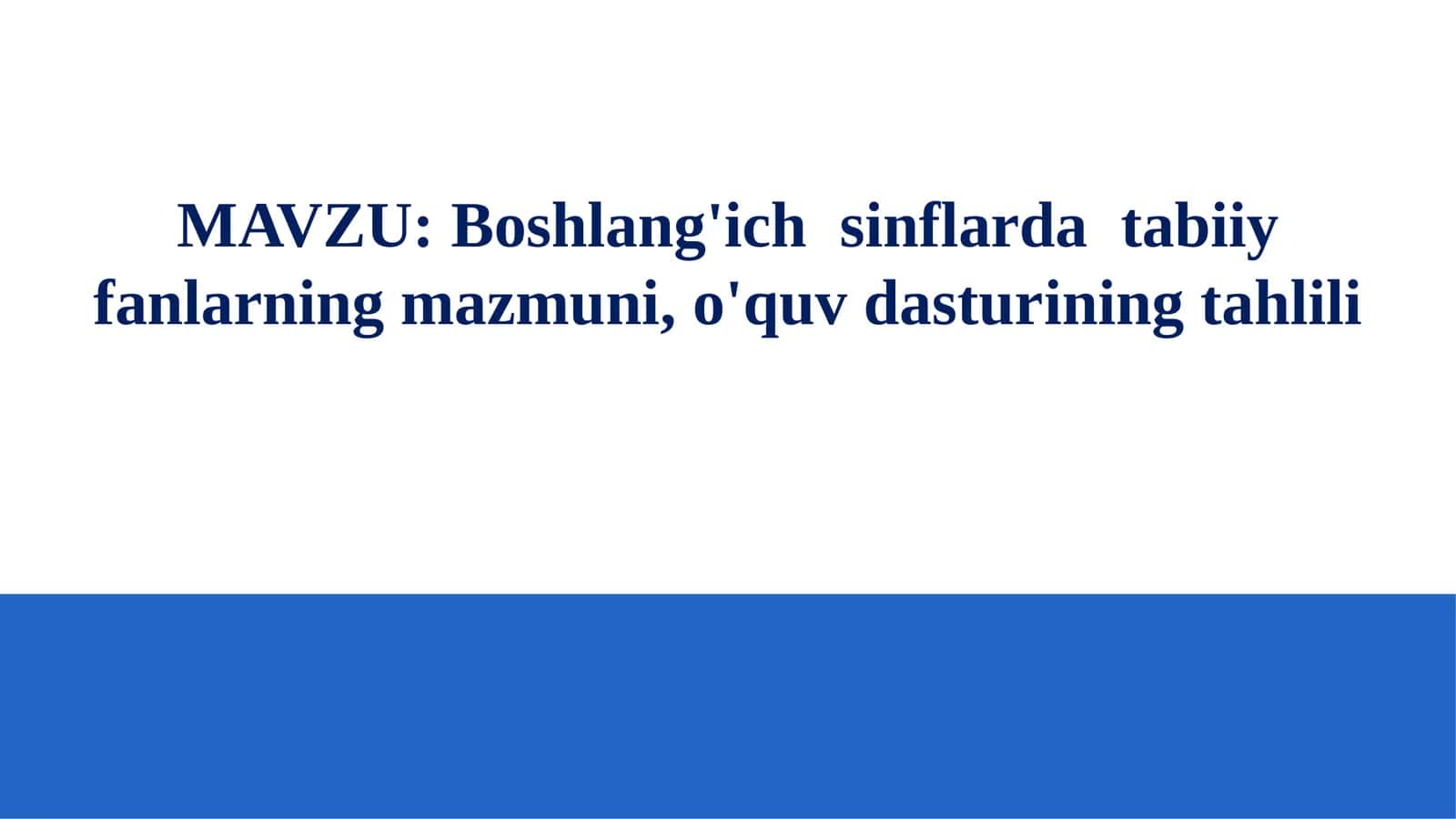 Boshlang'ich sinflar dastabi