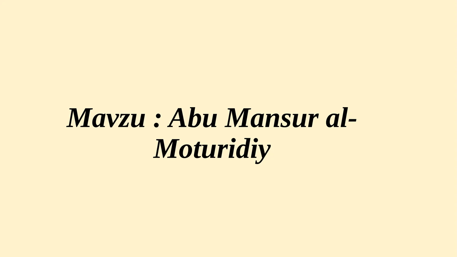 Abu Mansur al-Moturidiy
