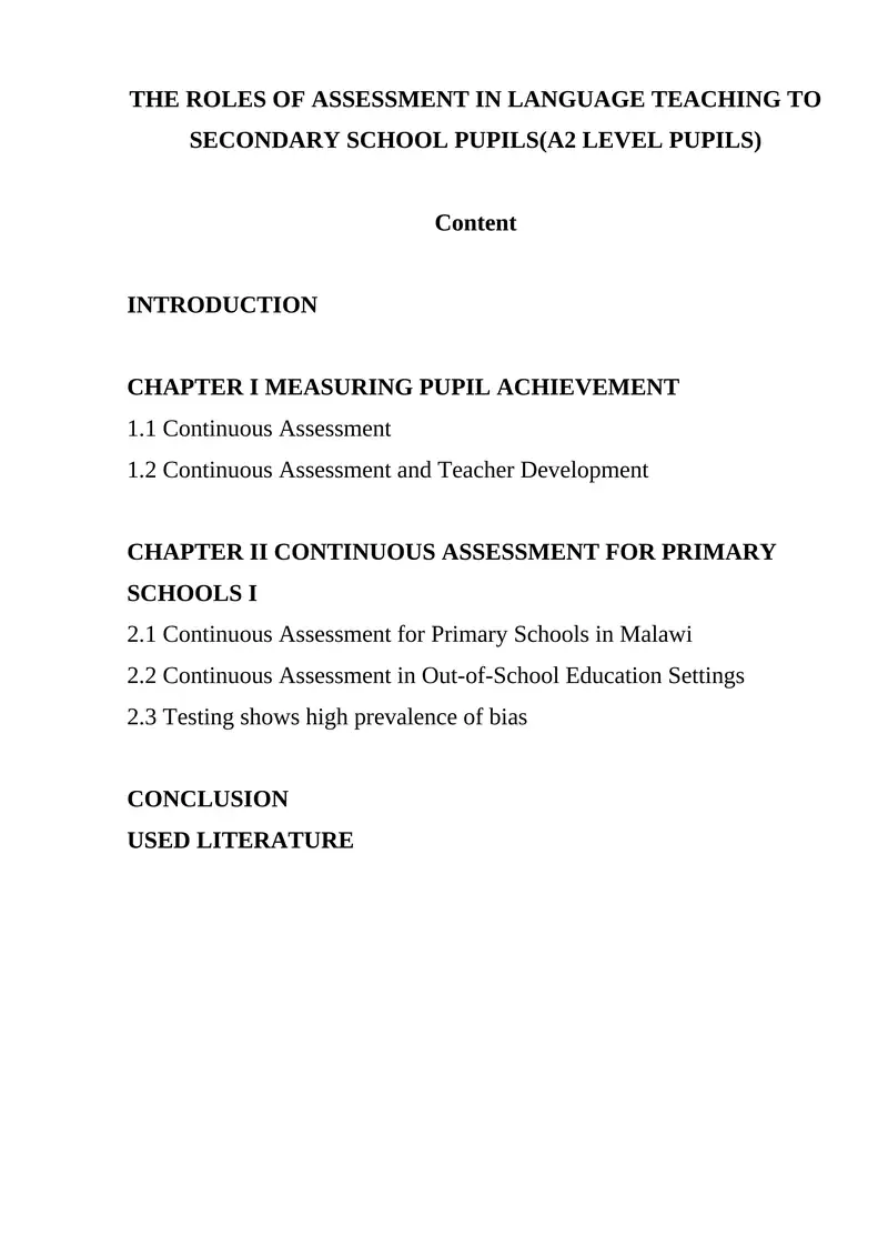 Continuous Assessment for Language Teaching
