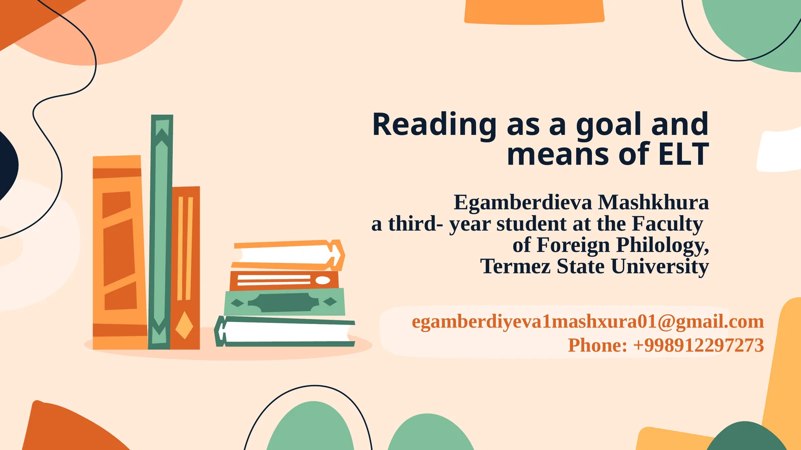 Reading as a goal and means of ELTE