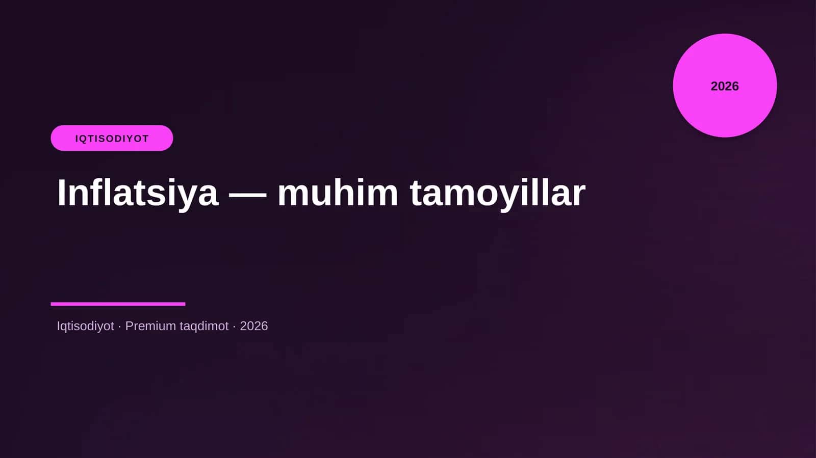 Inflatsiya — muhim tamoyillar