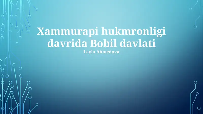 Xammurapi hukmronligi davrida Bobil davlati