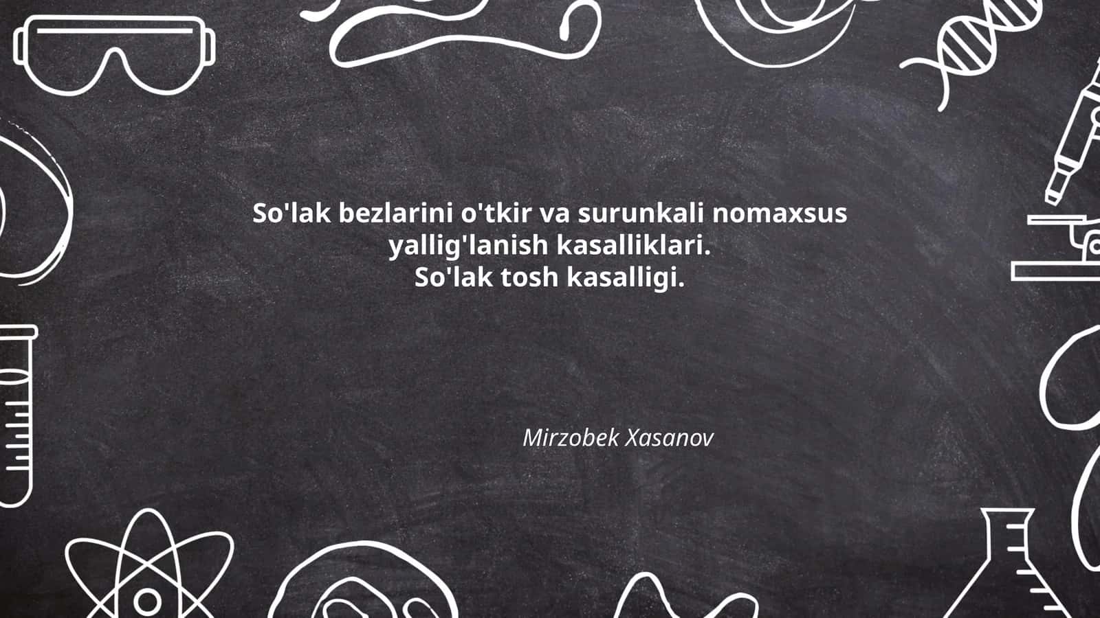 So'lak bezlarini o'tkir va surunkali nomaxsus yallig'lanish kasalliklari