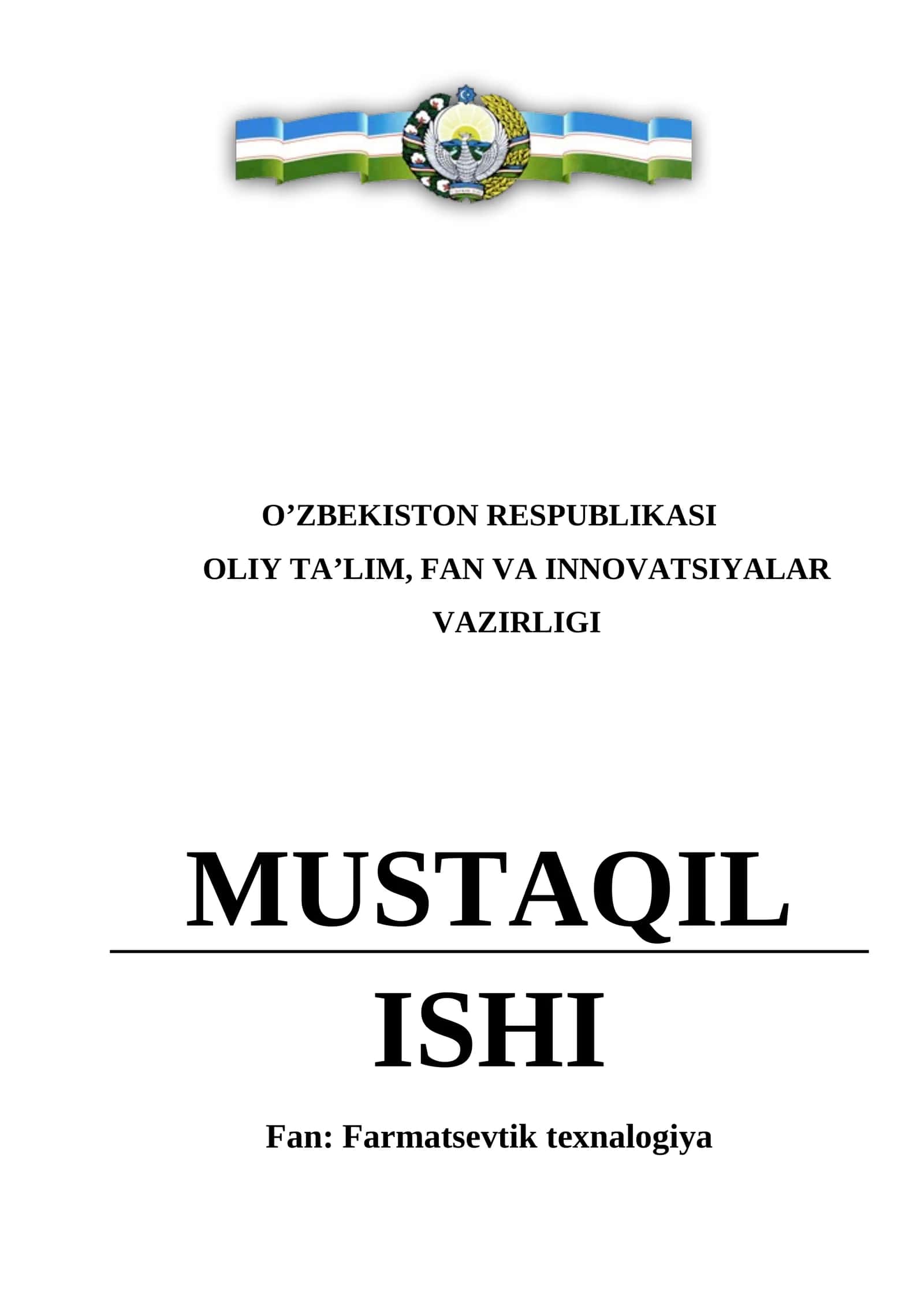 Poroshoklarning xususiy texnologiyasi mustaqil ish
