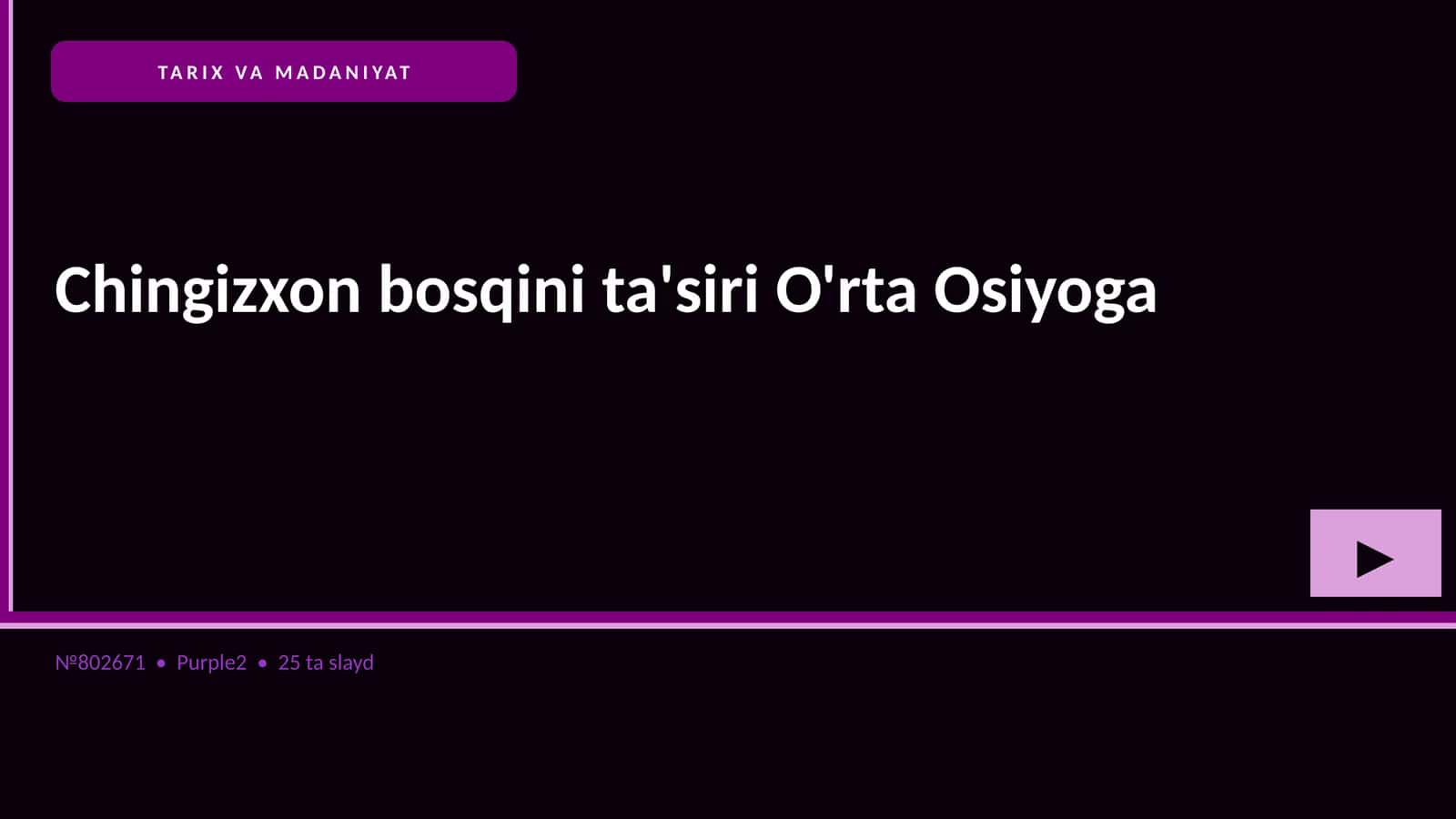 Chingizxon bosqini ta'siri O'rta Osiyoga