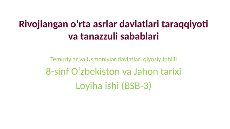 Temuriylar va Usmoniylar
