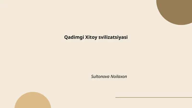 Qadimgi Xitoy svilizatsiyasi