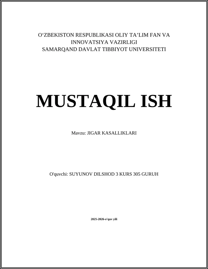 JIGAR KASALLIKLARI