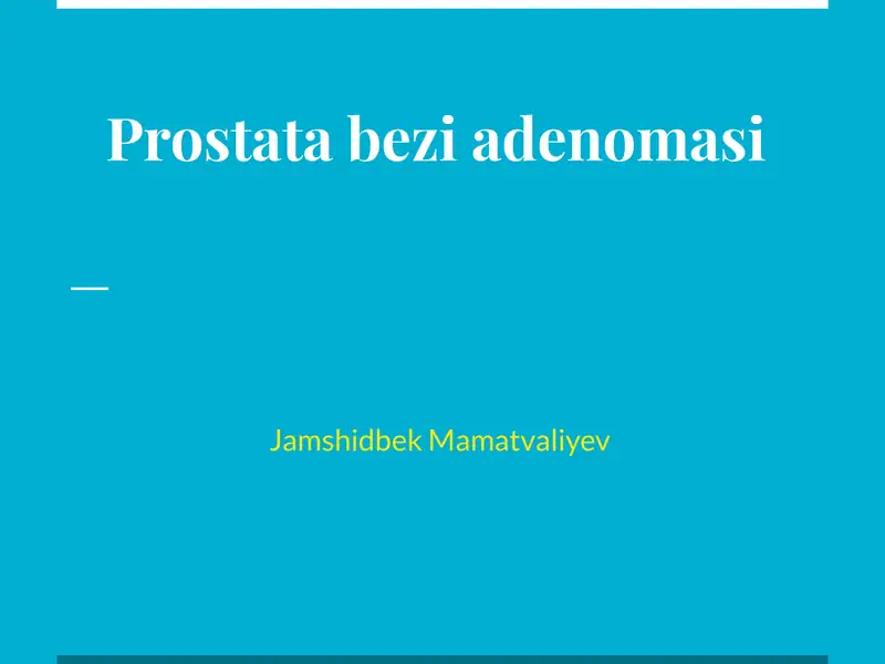 Prostata bezi adenomasi