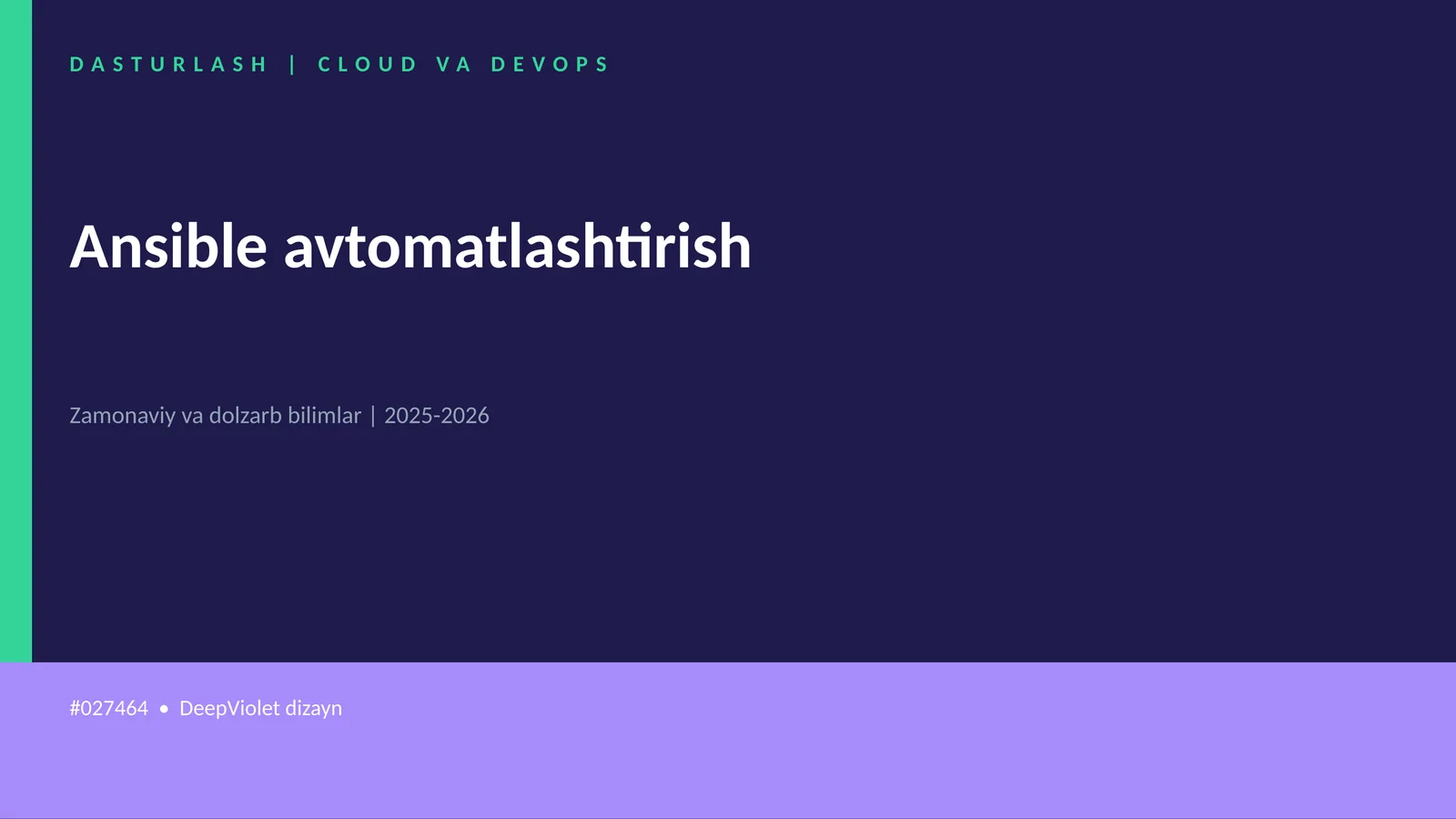 Ansible avtomatlashtirish