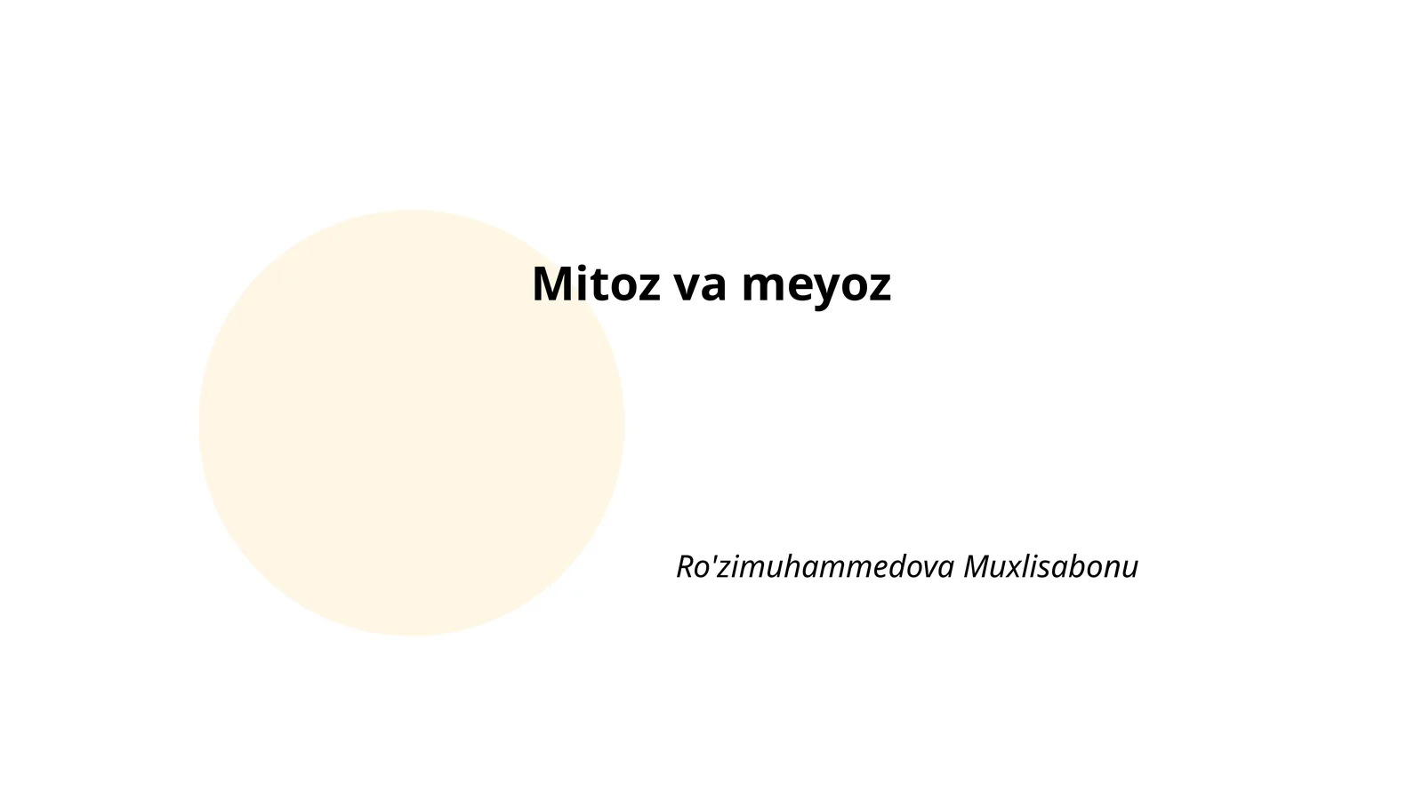 Mitoz va meyoz
