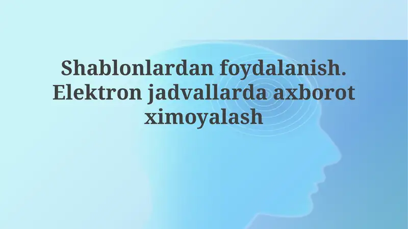 Shablonlar bilan ishlash
