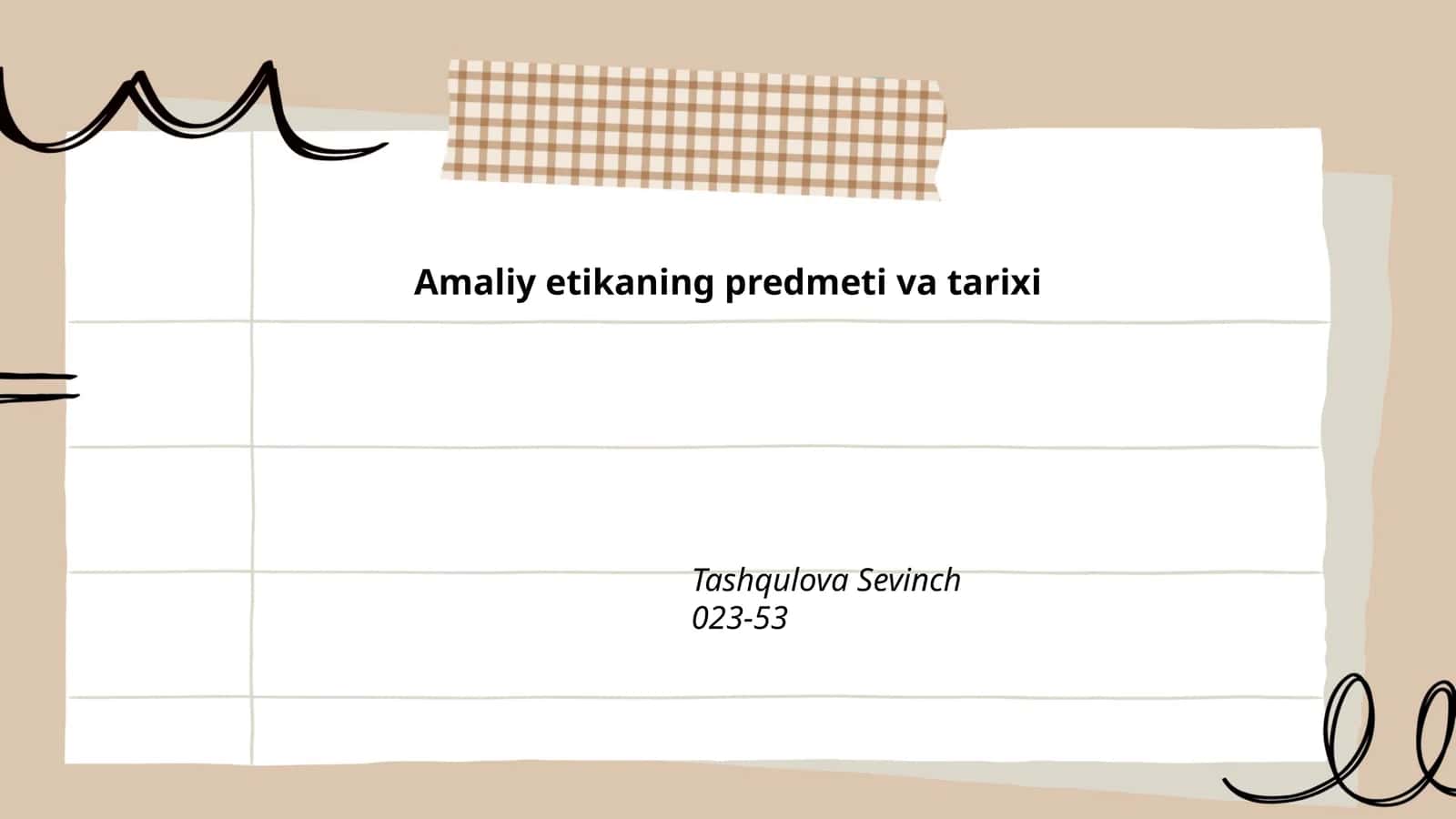 Amaliy etikaning predmeti va tarixi