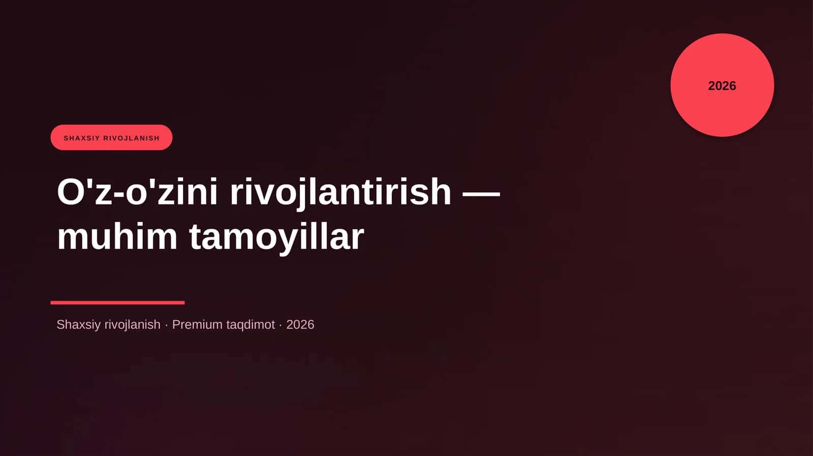 O'z-o'zini rivojlantirish