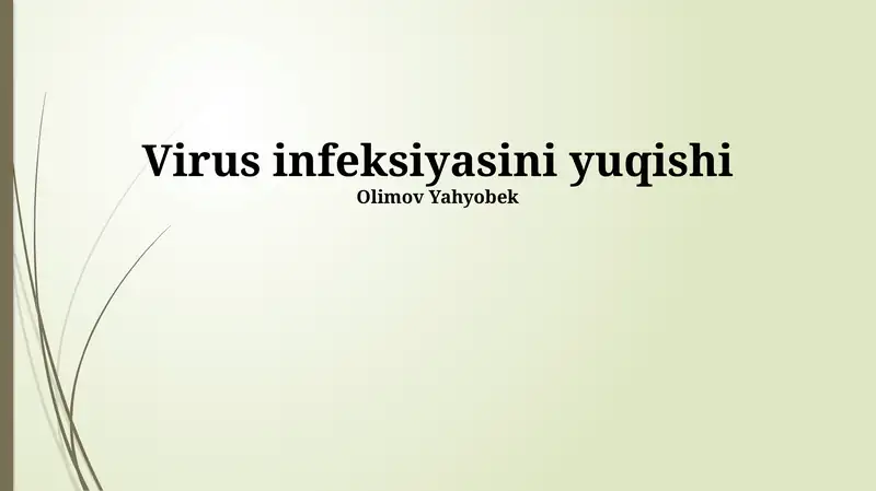 Virus infeksiyasini yuqishi