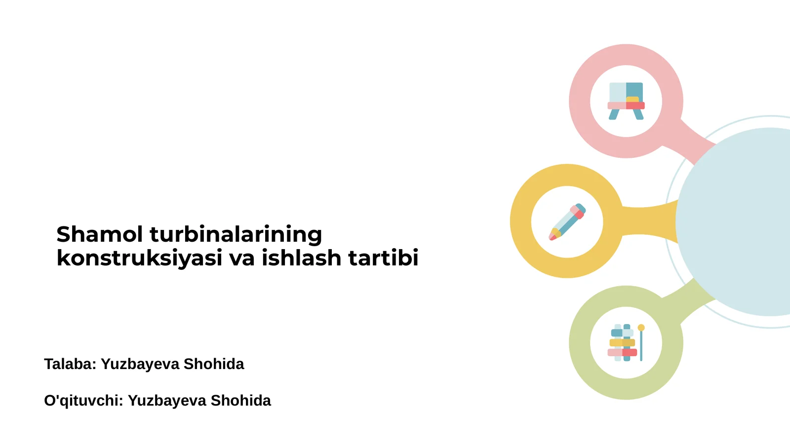 Shamol turbinalarining konstruksiyasi va ishlash tartibi