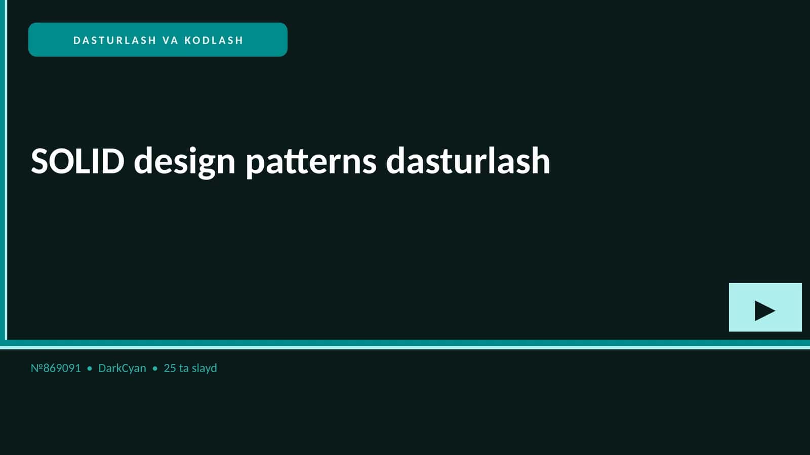 SOLID design patterns dasturlash