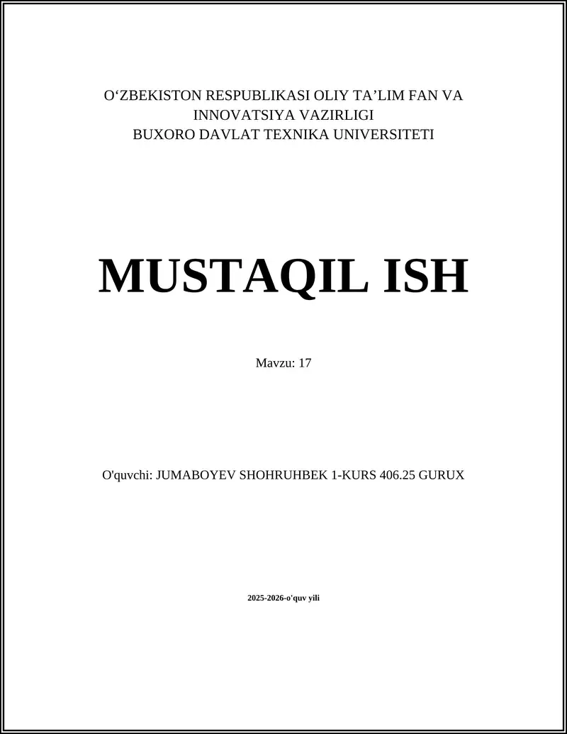 17 ning matematik xossalari