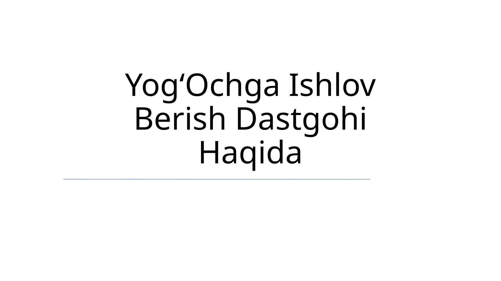 Yog‘Ochga Ishlov Berish Dastgohi Haqida