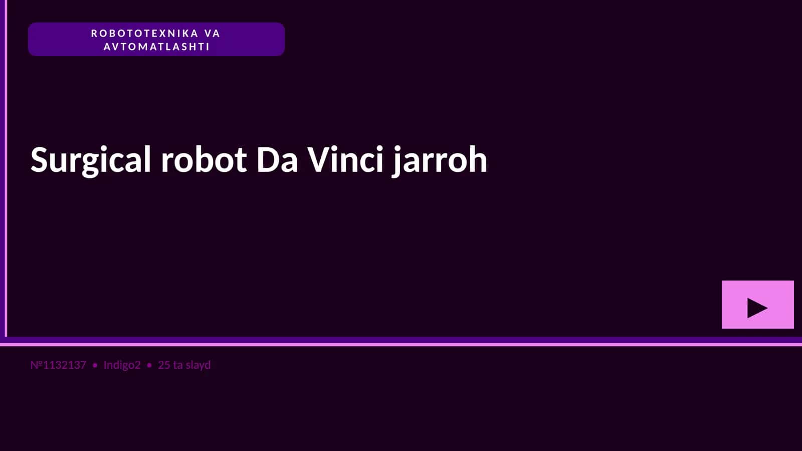 Surgical robot Da Vinci jarroh