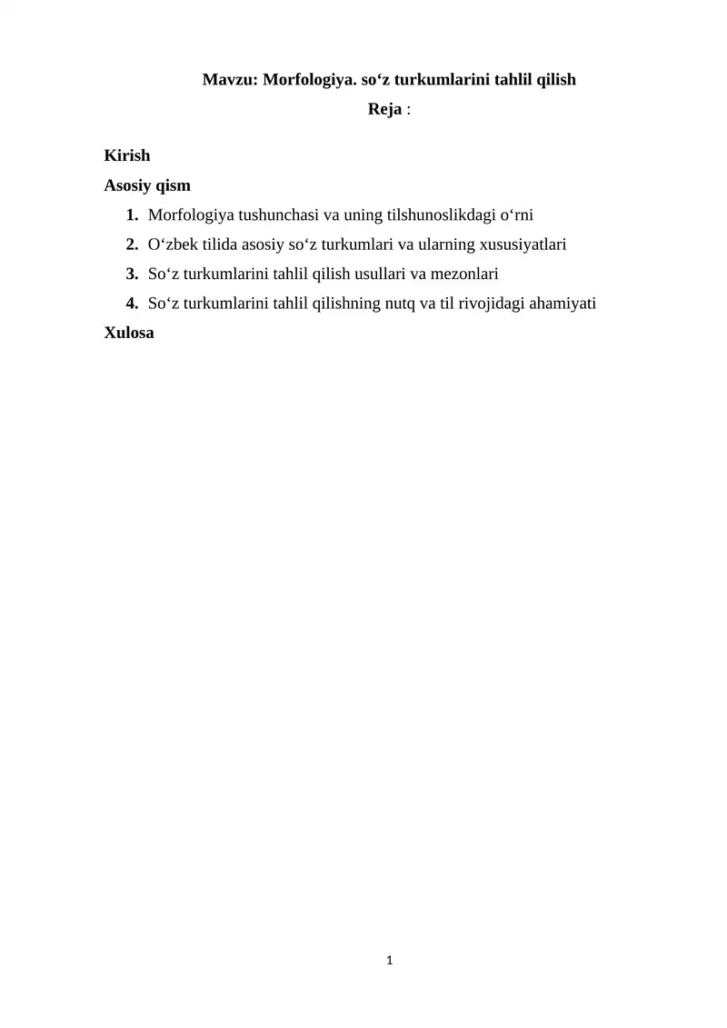 Morfologiya (Morphology)